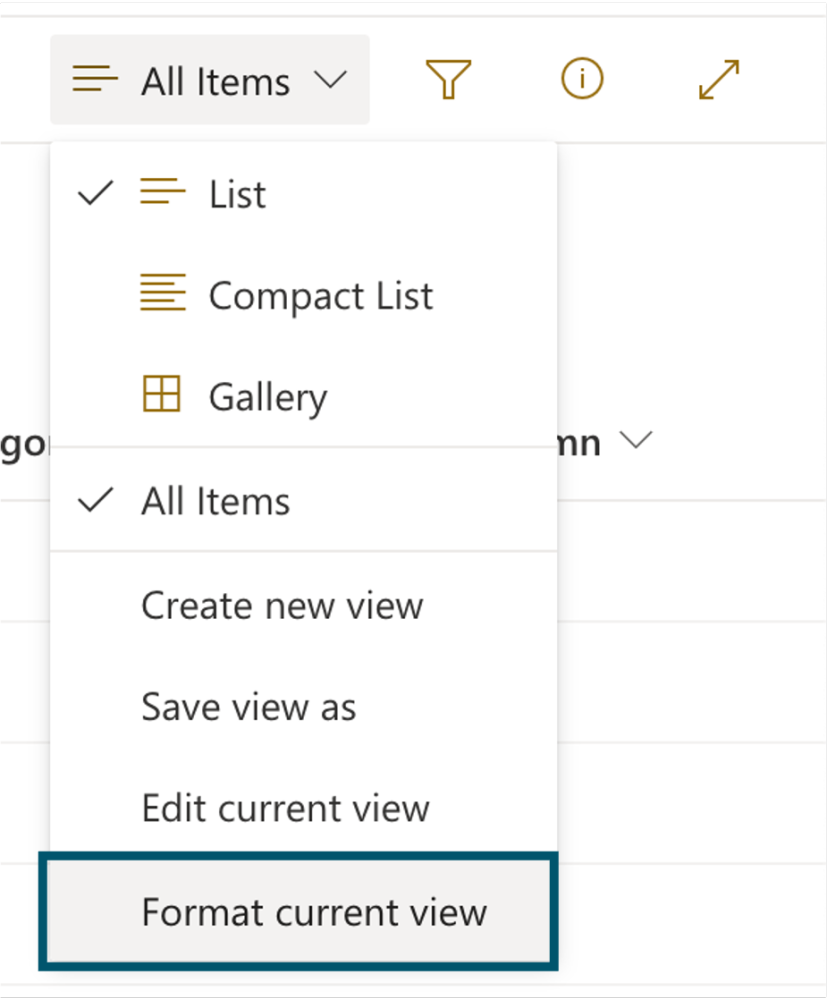 Formatting for view in Sharepoint list.